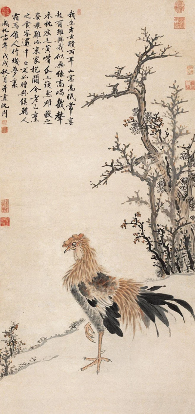 明代 沈周 《古木花冠图》
中国国家博物馆藏
