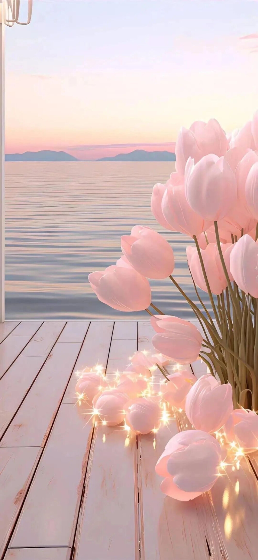 壁纸 手机壁纸 郁金香 花 少女心 lomo 高级感