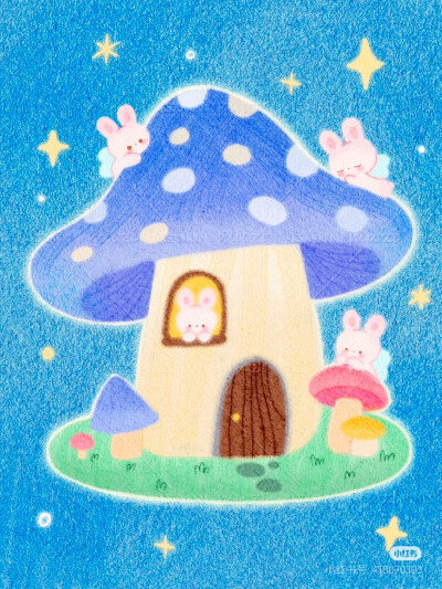 梦幻 彩铅 色粉插画