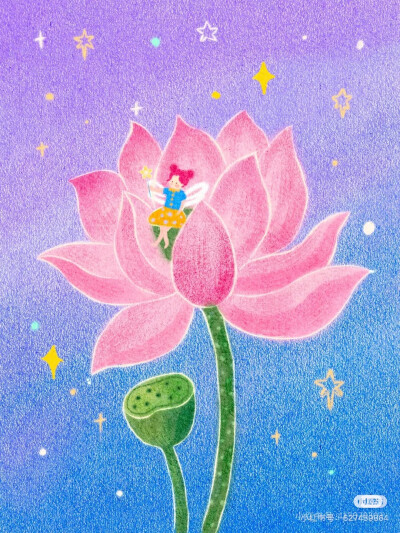 梦幻 彩铅 色粉插画