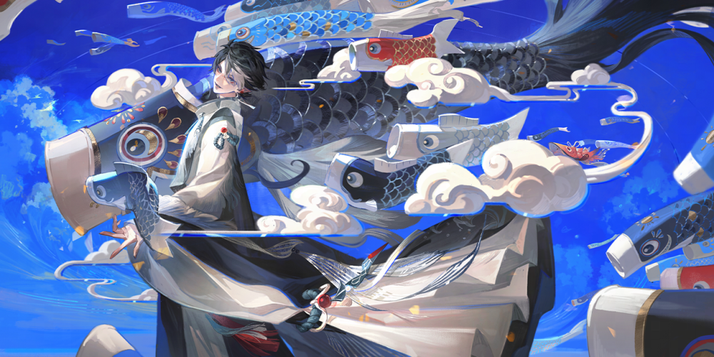 阴阳师 【花合战】修罗鬼童丸·浪鲤墨意
云鲤竞游