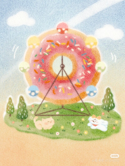 梦幻 彩铅 色粉插画