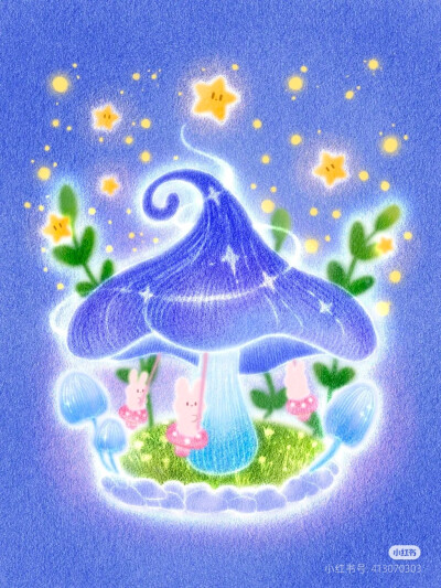 梦幻 彩铅 色粉插画