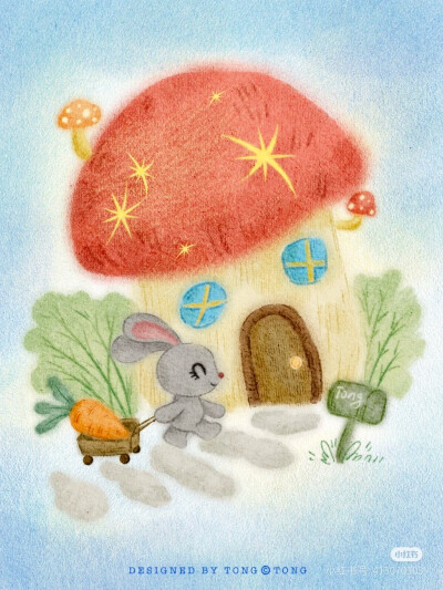 梦幻 彩铅 色粉插画