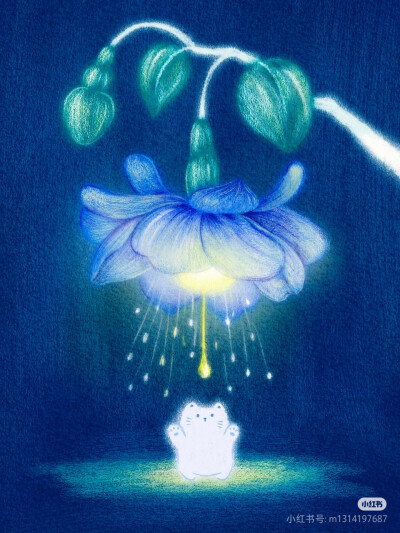 梦幻 彩铅 色粉插画