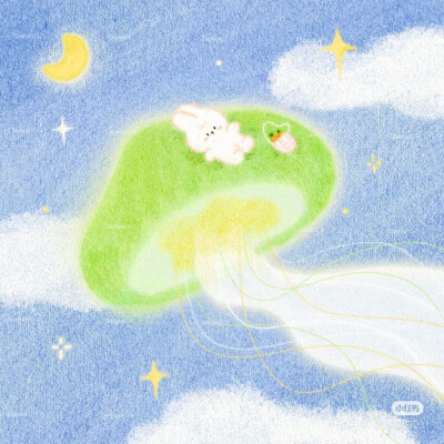 梦幻 彩铅 色粉插画