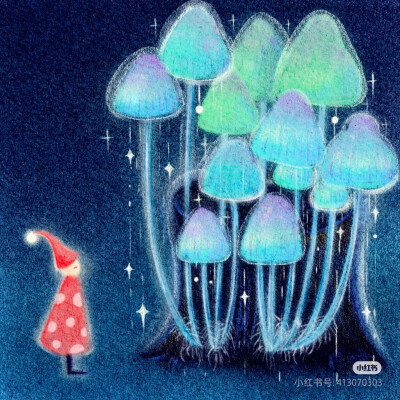 梦幻 彩铅 色粉插画