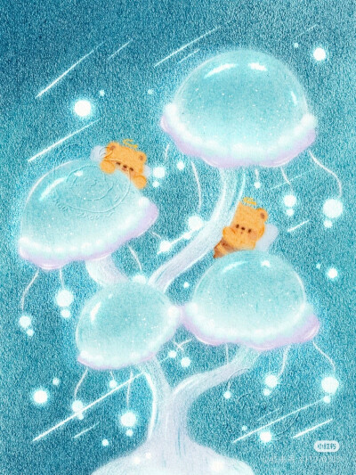 梦幻 彩铅 色粉插画