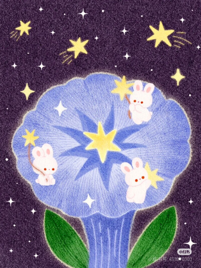 梦幻 彩铅 色粉插画