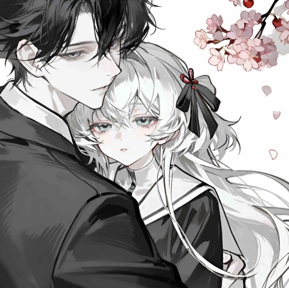 黑色系卡通情头