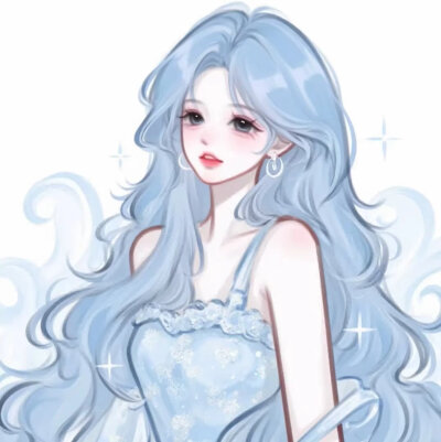 蓝色治愈感动漫头像