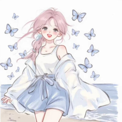 蓝色蝴蝶动漫女头