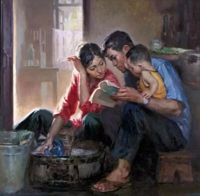 《挽回失去的青春》
曾正明  潘家俊  1979年  布面油画  95×98cm  中国美术馆藏
