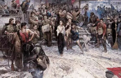 《1968年某月某日雪》
程丛林  1979年  布面油画  196×296cm  中国美术馆藏
