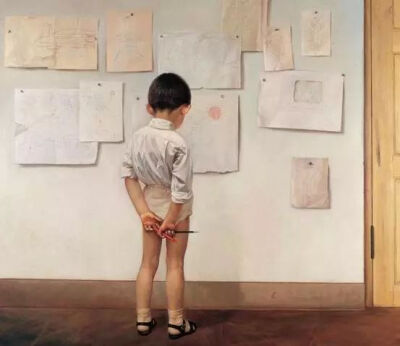《未来世界》
王晓明  1984年  布面油画  154×178cm  中国美术馆藏
