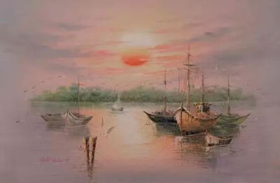 《日出杨帆》
周海  1987年  布面油画  90×60cm  私人收藏
