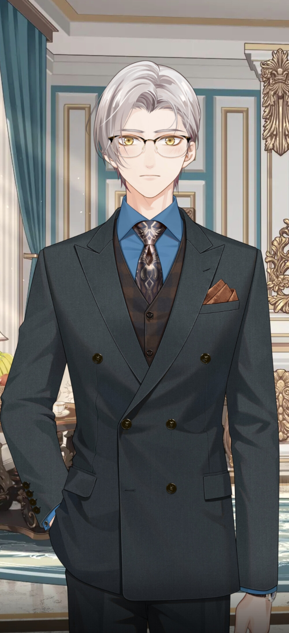 《未定事件簿》莫弈
图源《未定事件簿》：「你是我心动的唯一真相」五周年周年庆活动——剧情截图