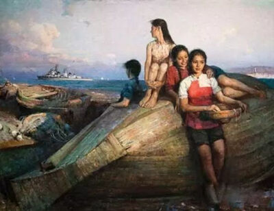 《海边絮语》
何岸  1984年  布面油画  180x140cm  私人收藏
