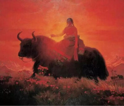 《高原的歌》
詹建俊  1979年  画布油彩  172×198cm  中国美术馆藏
