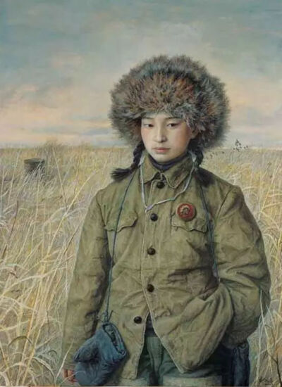 《青春纪事之一：初踏荒原》
刘孔喜  2005年  木板·坦培拉  122×90cm  私人收藏
