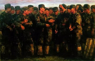 《士兵们》
秦文清  1997年  麻布油彩  137x210cm
