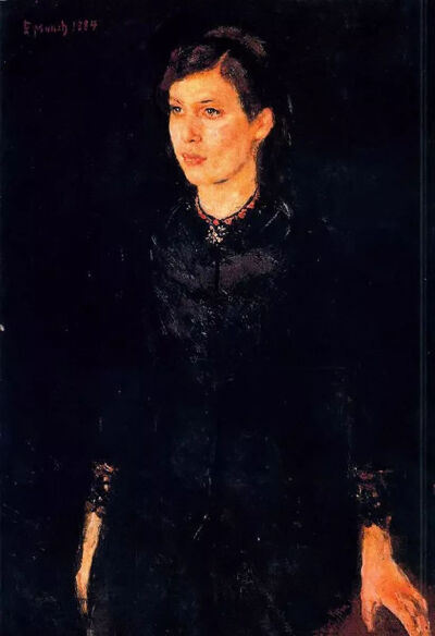 《妹妹英格尔肖像》
布面油画
97 x 67cm
挪威奥斯陆国家美术馆
