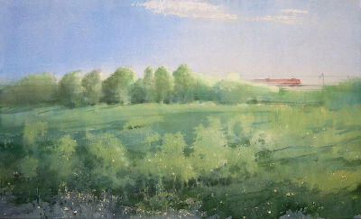 《红色列车》
2012年
34 x 56cm
