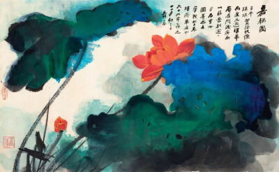 《出芽的莲花》
交易时间、价格：2012年10月8日，196万美元
作者：张大千（中国）
创作时间：1975年
媒介：彩墨画
尺寸：59 x 96cm
拍卖行：苏富比香港拍卖行
卖家：私人收藏
买家：匿名买家
