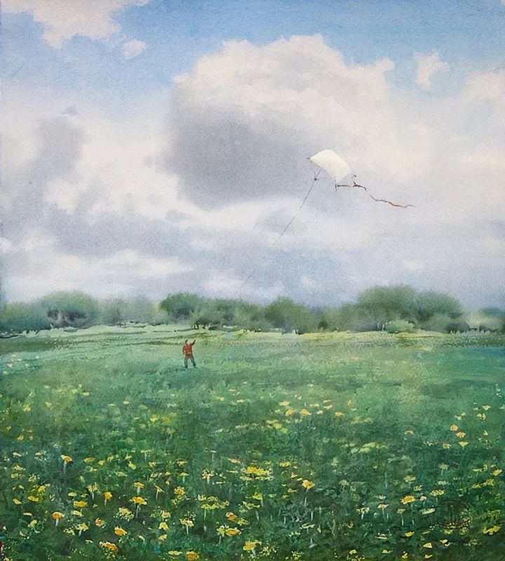 《风筝飞行》
2012年
55 x 50cm

