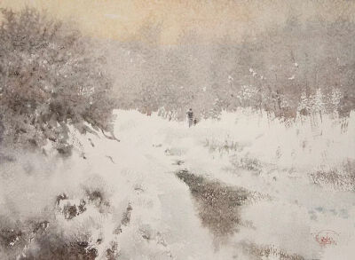 《不冻结的水泉》
2012年
41 x 56cm
