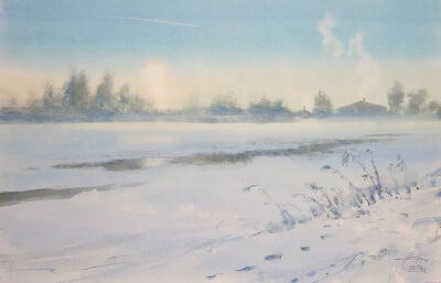 《冰洞》
2012年36 x 56cm