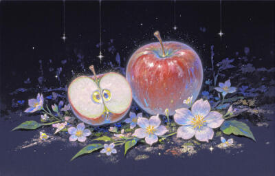 苹果 小熊 花