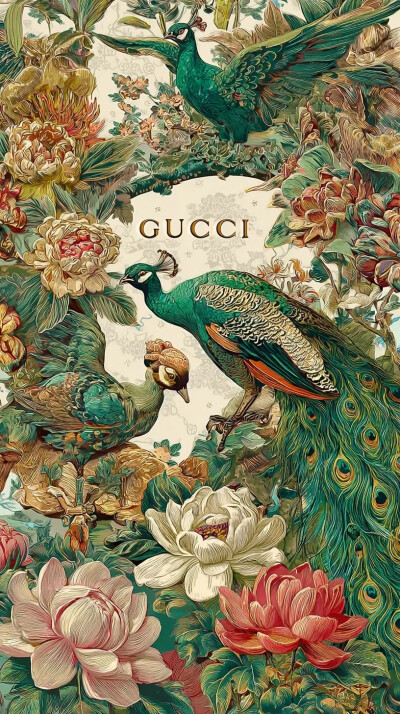 孔雀 牡丹 花鸟 中国传统图案纹样 一颗酸苹果的壁纸库