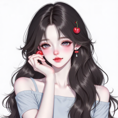 原创白色底动漫女头