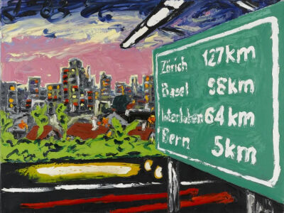 Jean-Fréderic Schnyder Bümpliz，26.8.1983，1983年，油画、画布，60 × 80 × 2 厘米 ©Jean-Frédéric Schnyder