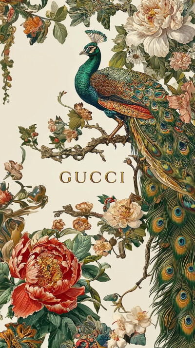 孔雀 牡丹 花鸟 中国传统图案纹样 一颗酸苹果的壁纸库