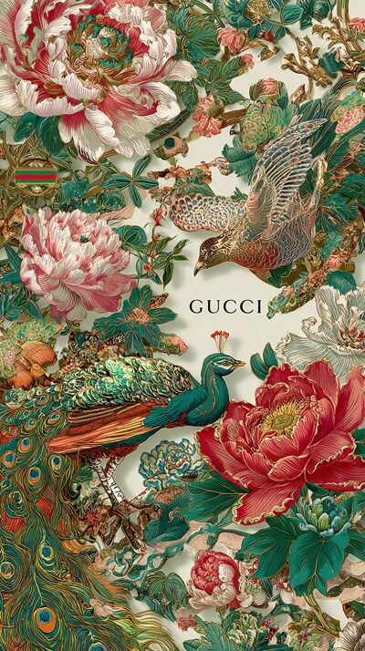 孔雀 牡丹 花鸟 中国传统图案纹样 一颗酸苹果的壁纸库