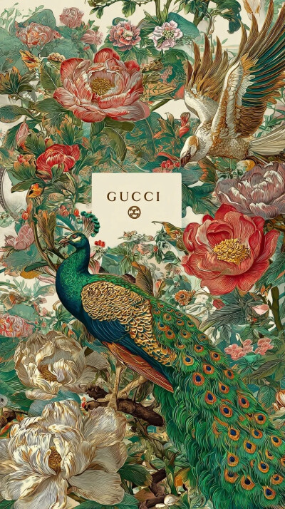 孔雀 牡丹 花鸟 中国传统图案纹样 一颗酸苹果的壁纸库