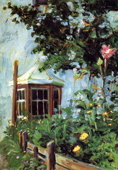 《House with a Bay Window in the Garden_花园里有凸窗的房子》
1907年，布面油画，36 x 26.5 cm，私人收藏
