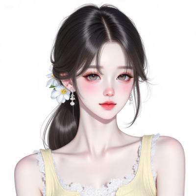 原创白色底动漫女头