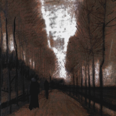 我曾望向远青山巅，于心窥见不复返的世界，蝉鸣森的呼唤一百零九次，但你总会明白我内心中越不过的休眠火山。（Je regardais au sommet des montagnes vertes,Voir le monde dans le cœur.）
©陈妄