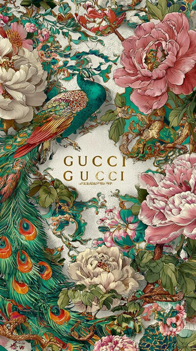 孔雀 牡丹 花鸟 中国传统图案纹样 一颗酸苹果的壁纸库