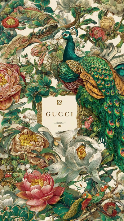 孔雀 牡丹 花鸟 中国传统图案纹样 一颗酸苹果的壁纸库
