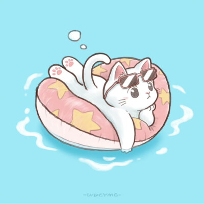 今天是舒舒服服玩水的猫咪头像