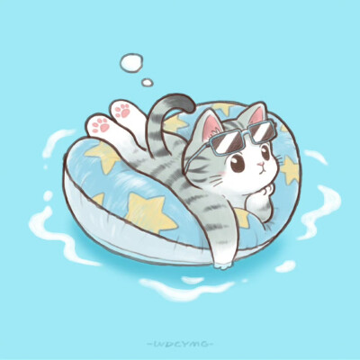 今天是舒舒服服玩水的猫咪头像