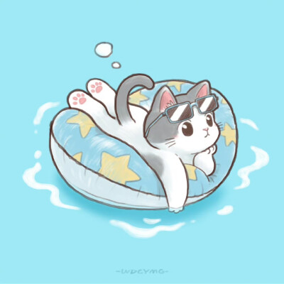 今天是舒舒服服玩水的猫咪头像