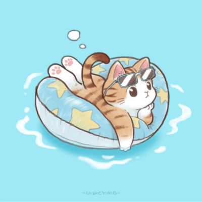 今天是舒舒服服玩水的猫咪头像
