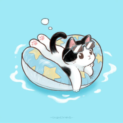 今天是舒舒服服玩水的猫咪头像