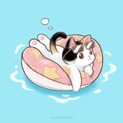 今天是舒舒服服玩水的猫咪头像