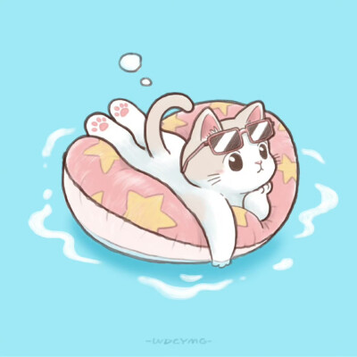 今天是舒舒服服玩水的猫咪头像